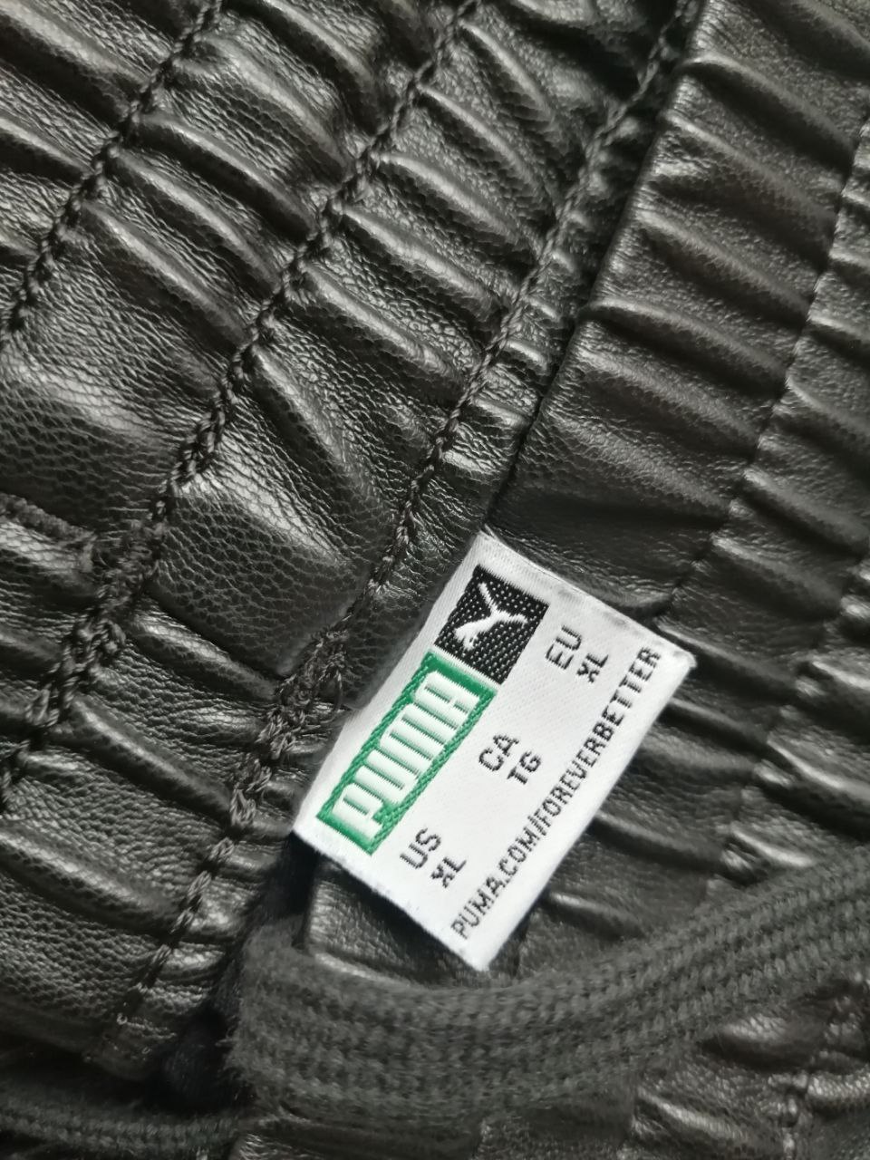 Спортивные женские брюки Puma из эко-кожи, черные, XL