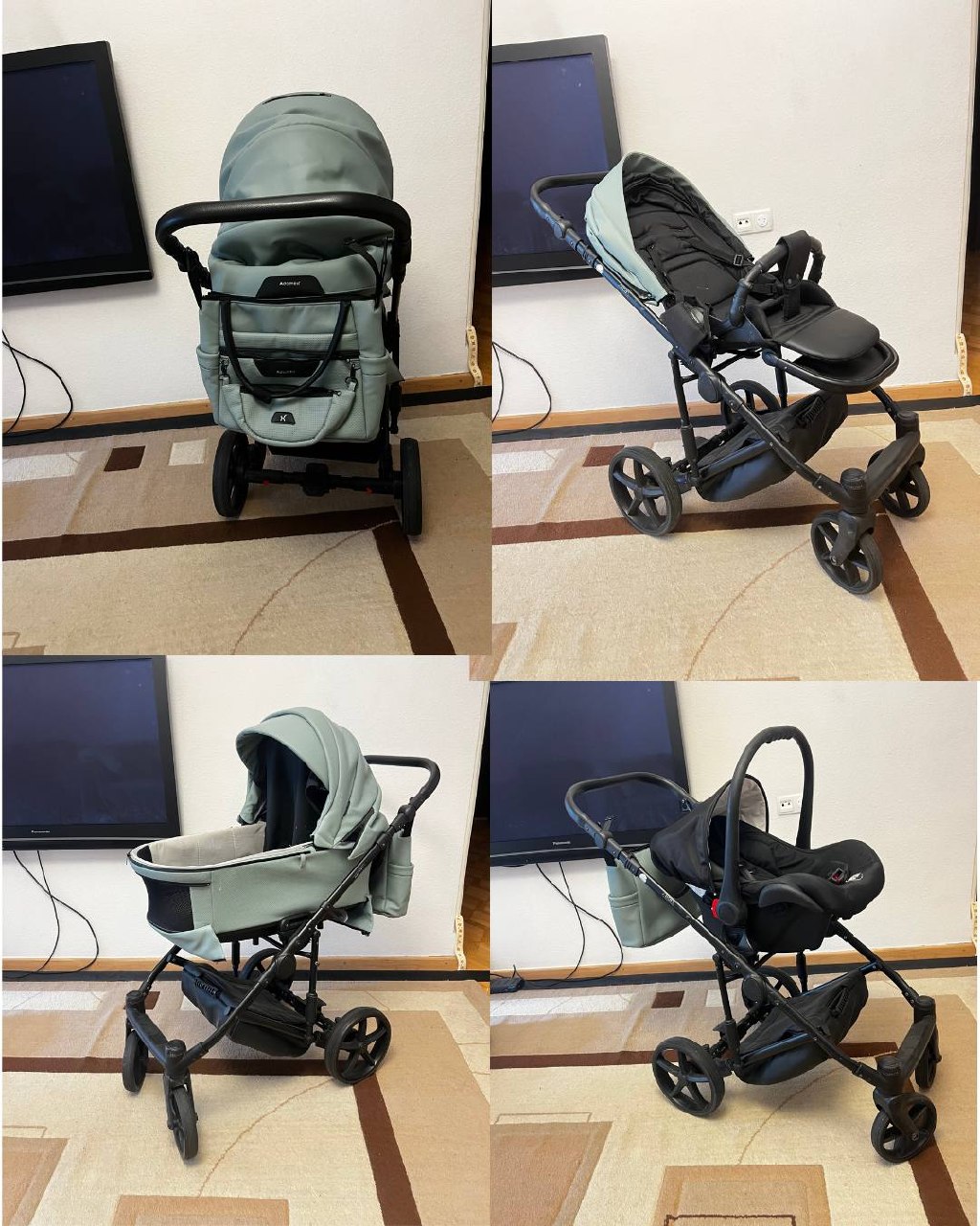 Коляска Adamex Zico Deluxe 3 в 1 (экокожа)