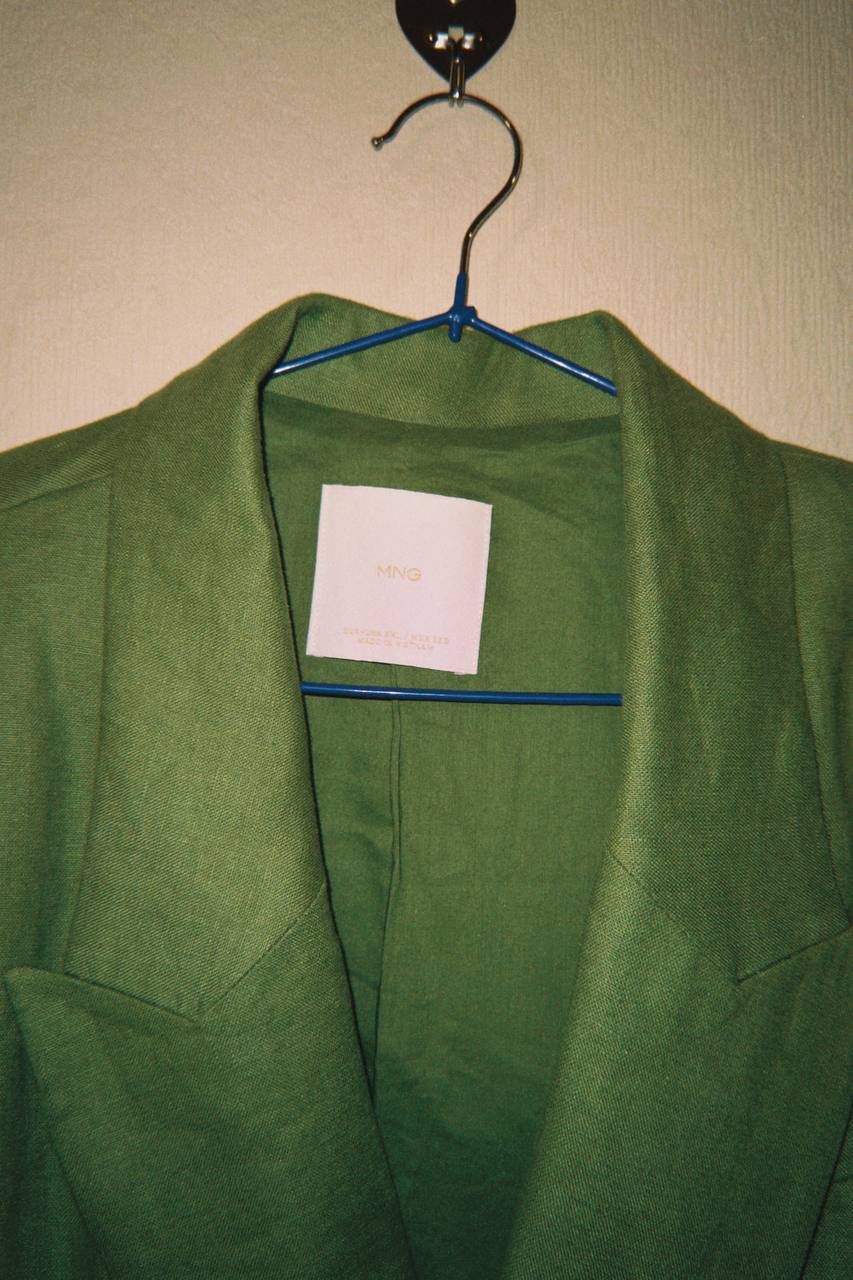 Льняной пиджак Mango XXL