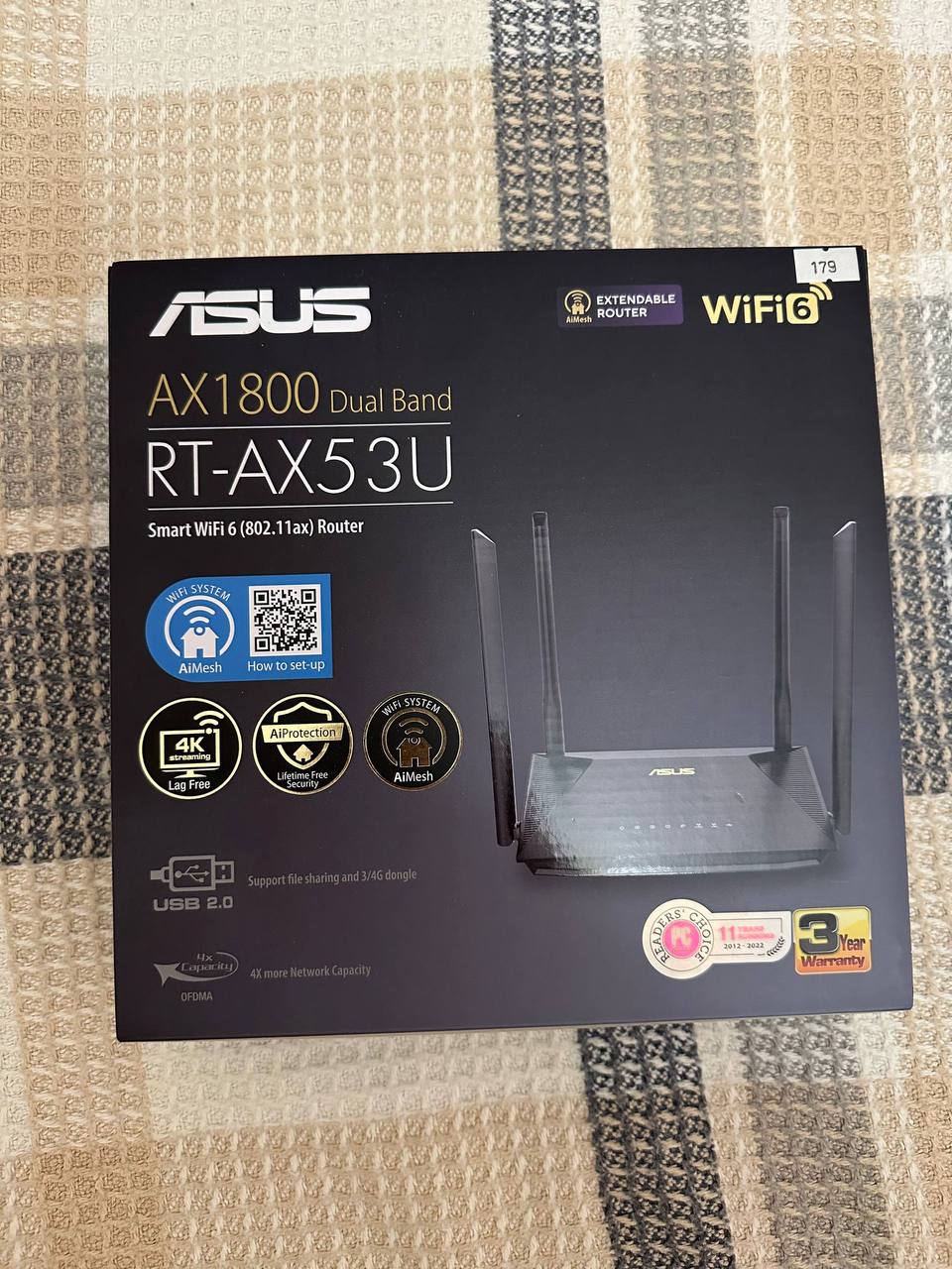 Роутер Asus RT-AX53U AX1800 WiFi 6