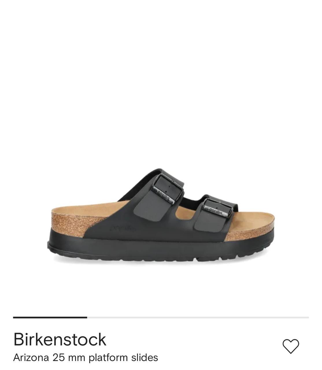Шлепки Birkenstock черные на платформе 25мм
