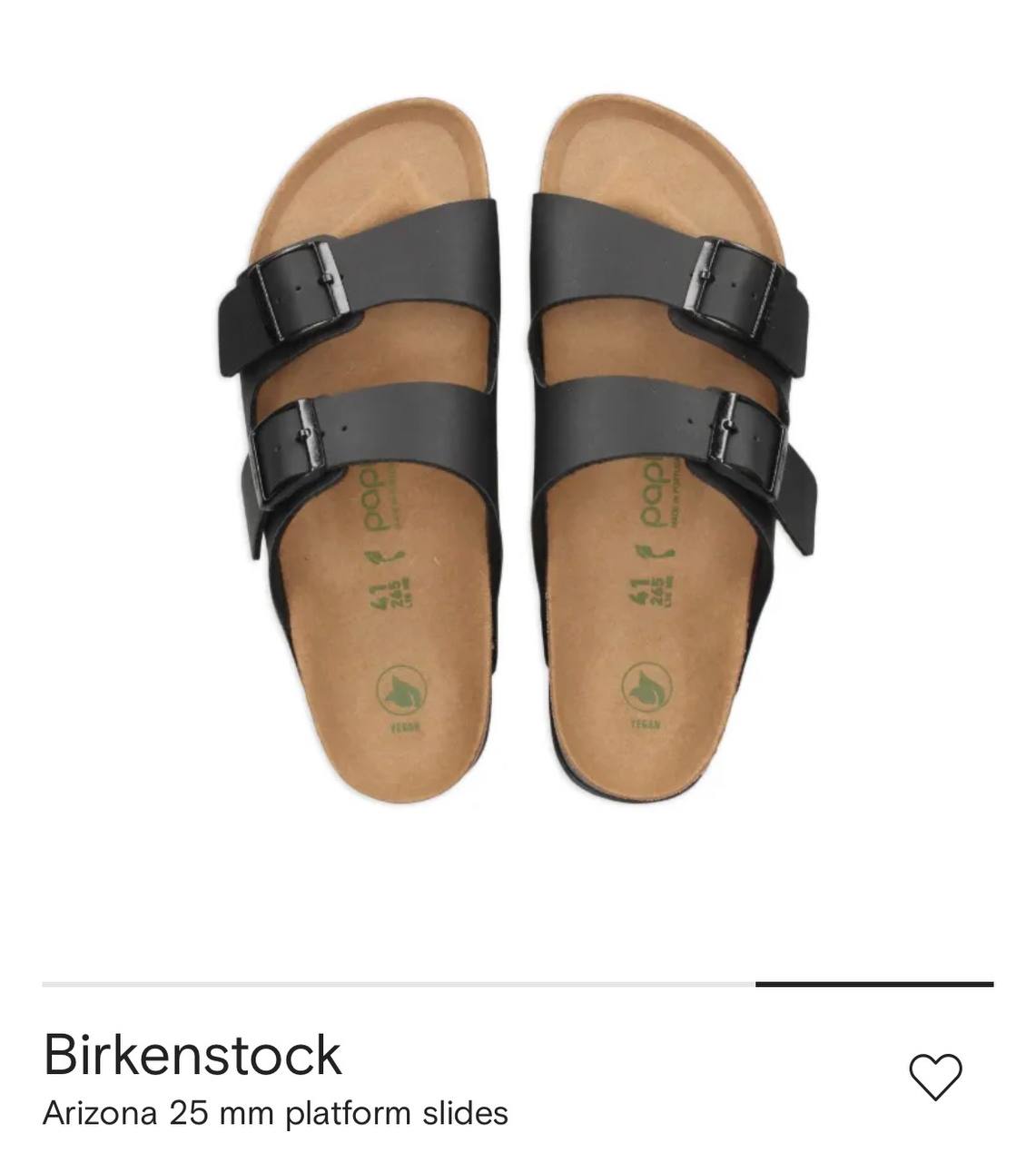 Шлепки Birkenstock черные на платформе 25мм