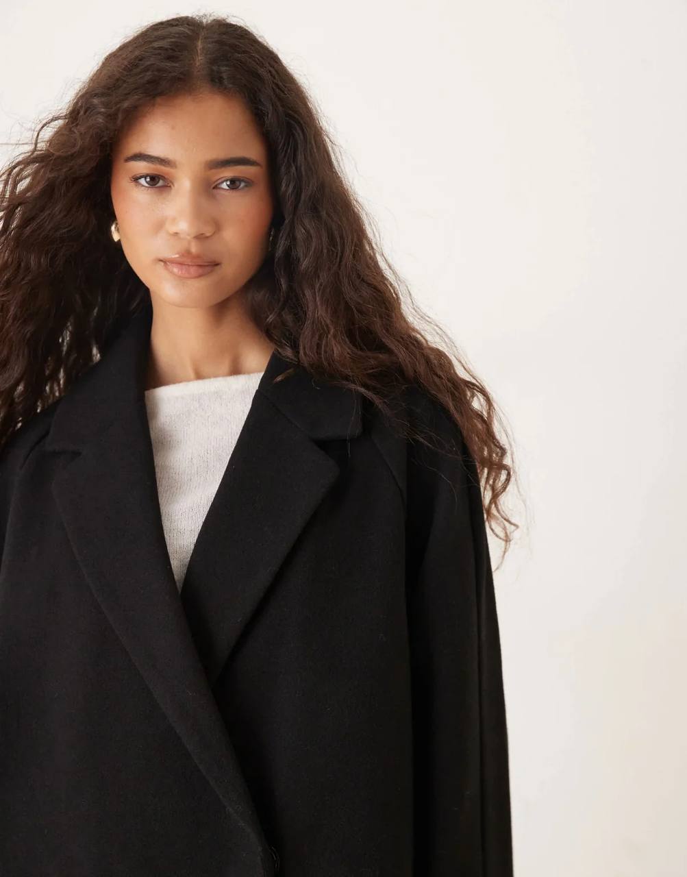 ASOS DESIGN чёрное пальто XS