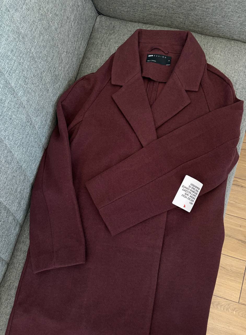 ASOS DESIGN пальто бордовое S