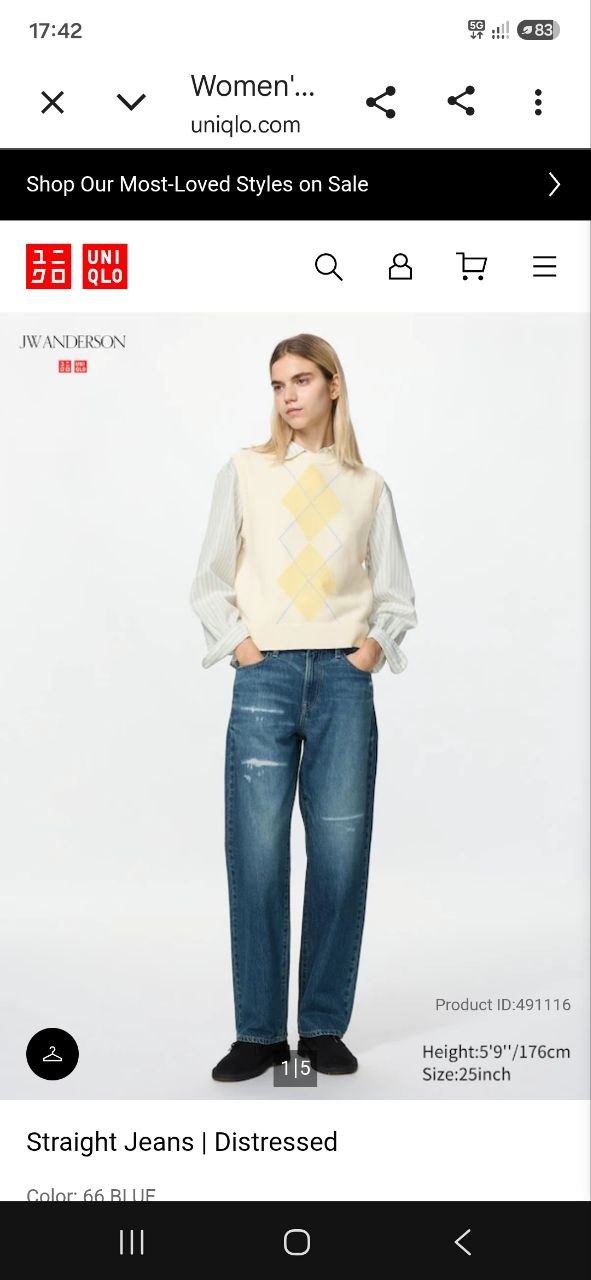 Джинсы Uniqlo x JW Anderson унисекс, размер 30
