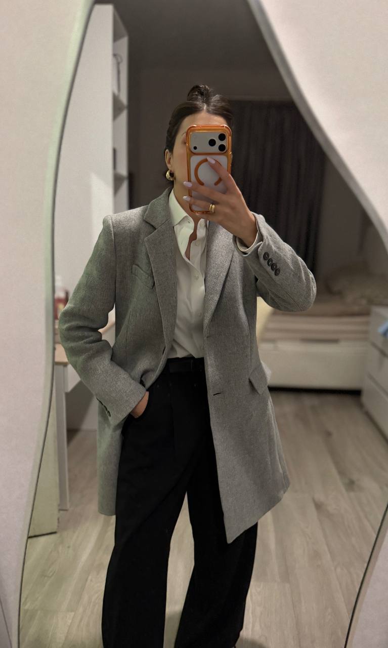 Пальто ZARA WOMAN шерстяное, размер L