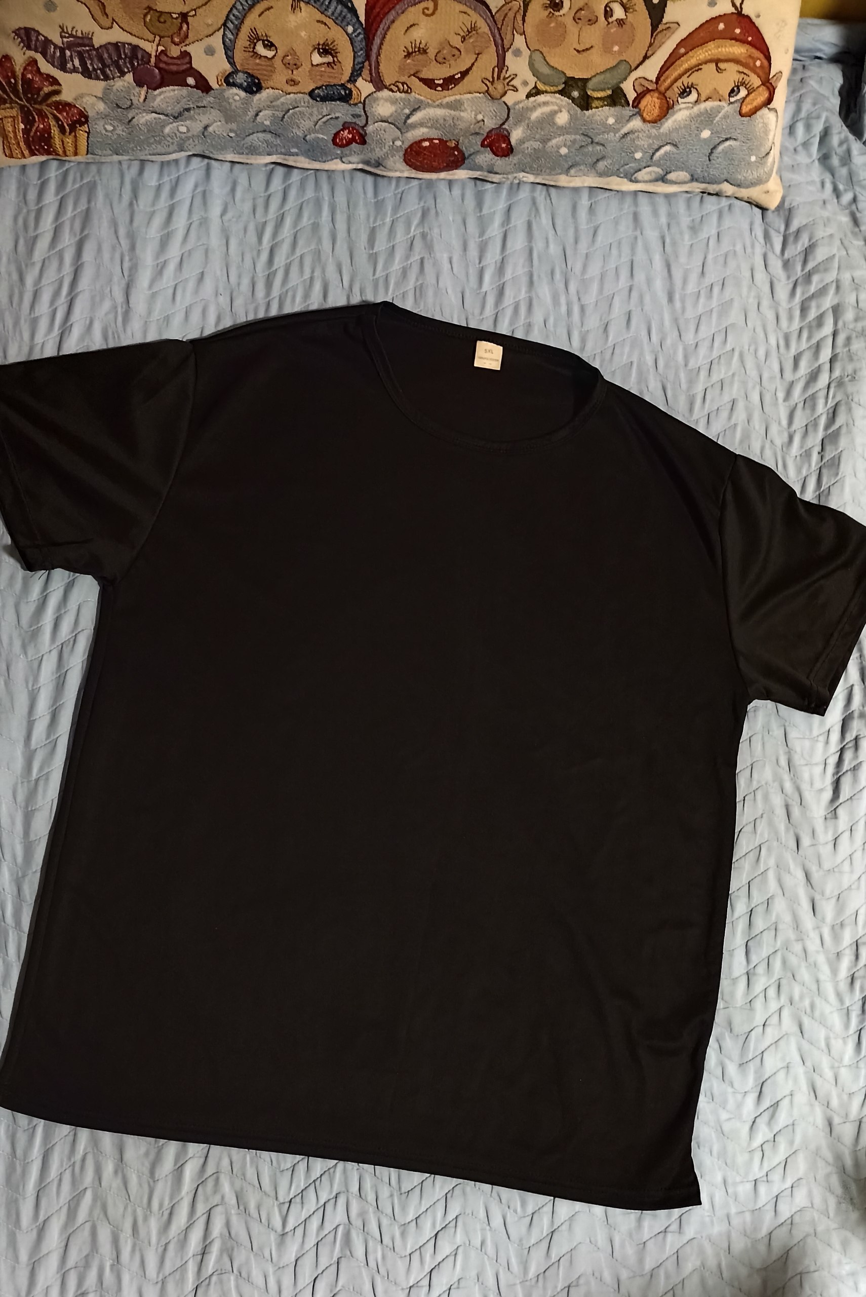 Черная футболка 5XL, 100% полиэстер, новая