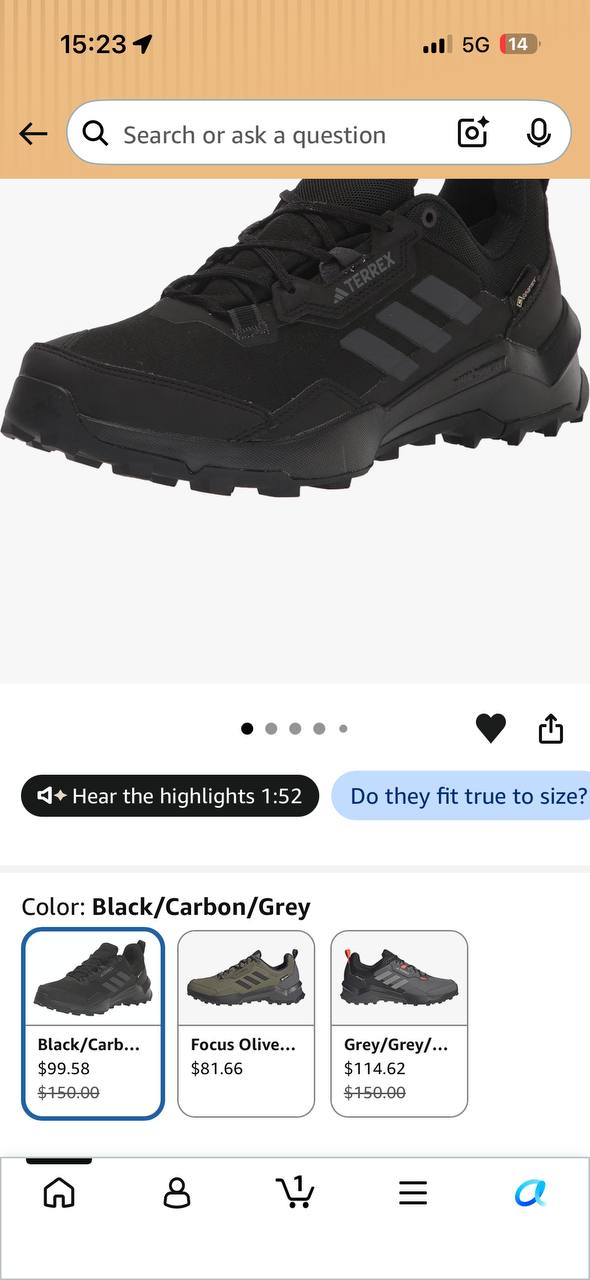 Кроссовки Adidas Terrex AX4 Gore-Tex