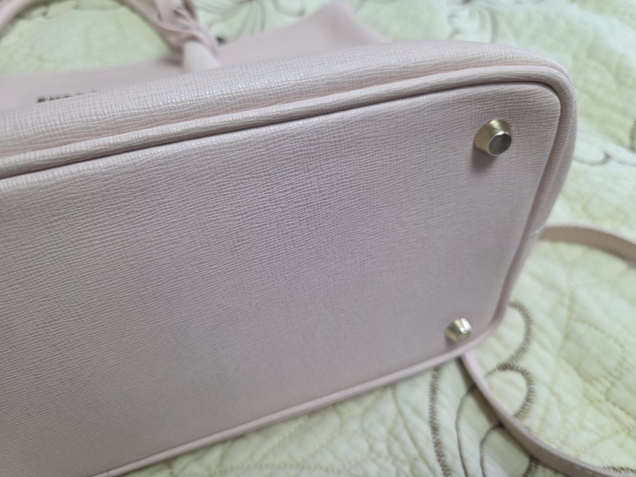 Furla Light Pink Saffiano Leather Large Linda Tote