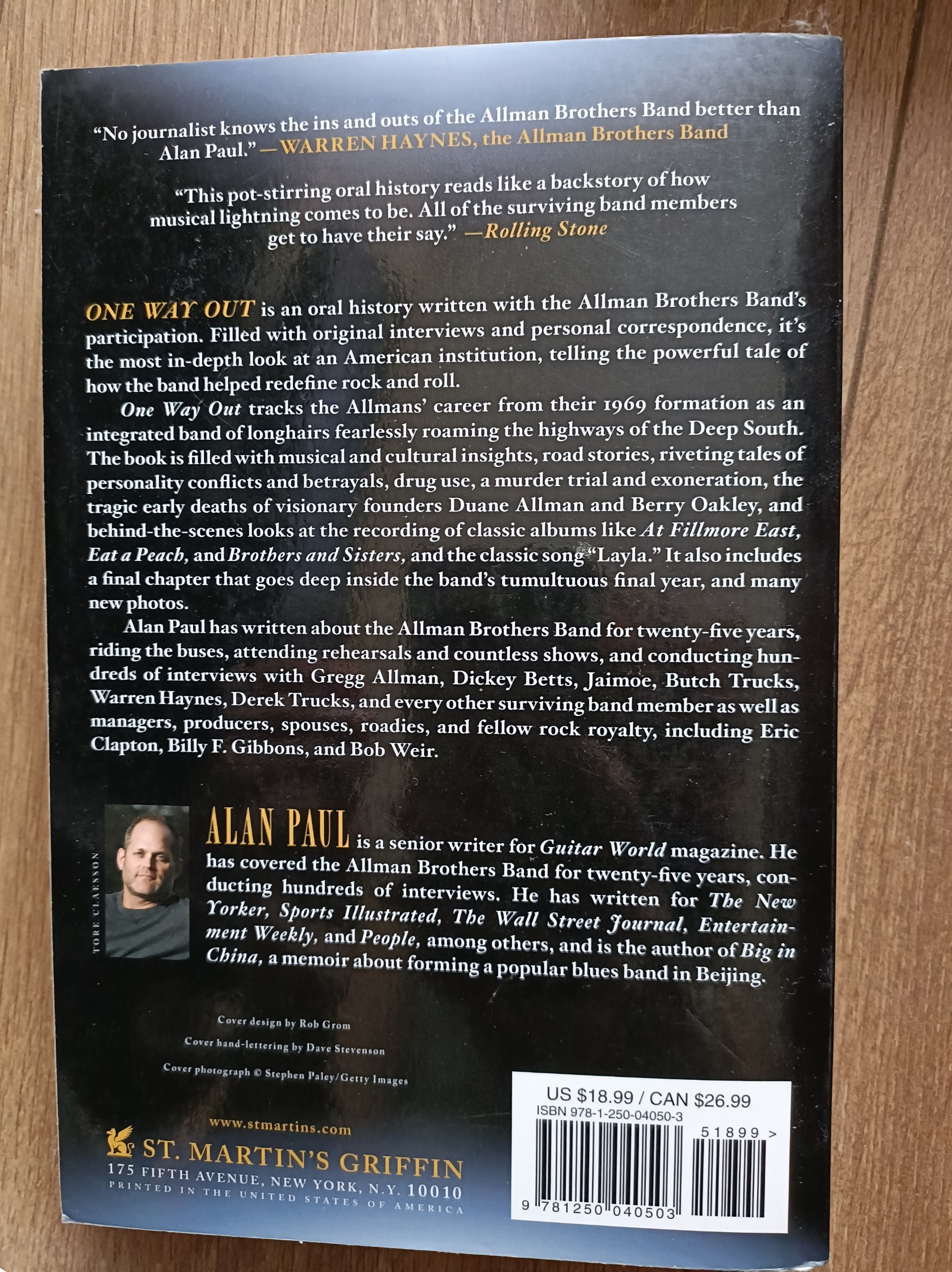 Книга «One Way Out: The Inside History of the Allman Brothers Band» (Alan Paul)