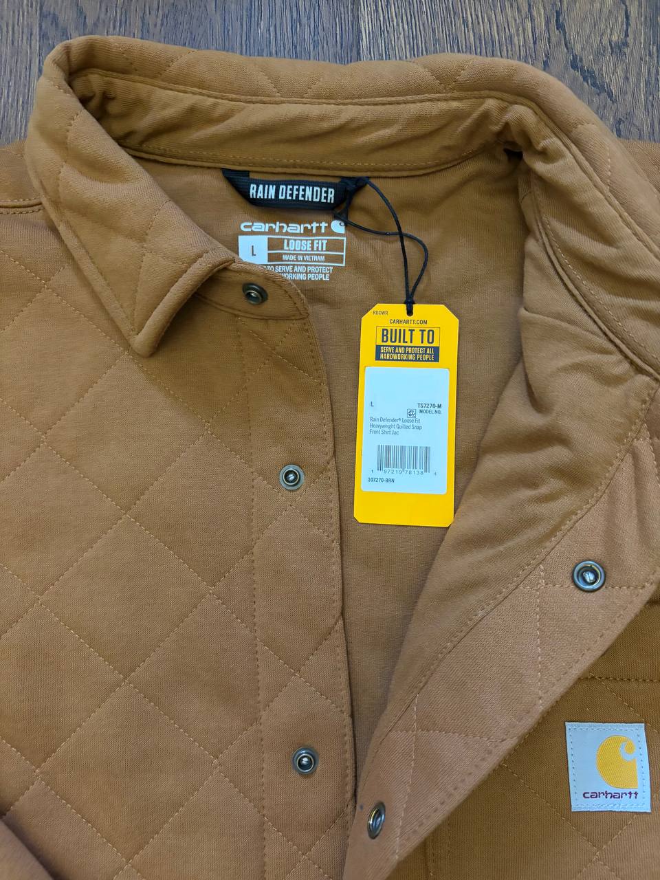 Стеганая куртка-рубашка Carhartt Heavyweight Quilted Snap, размер L