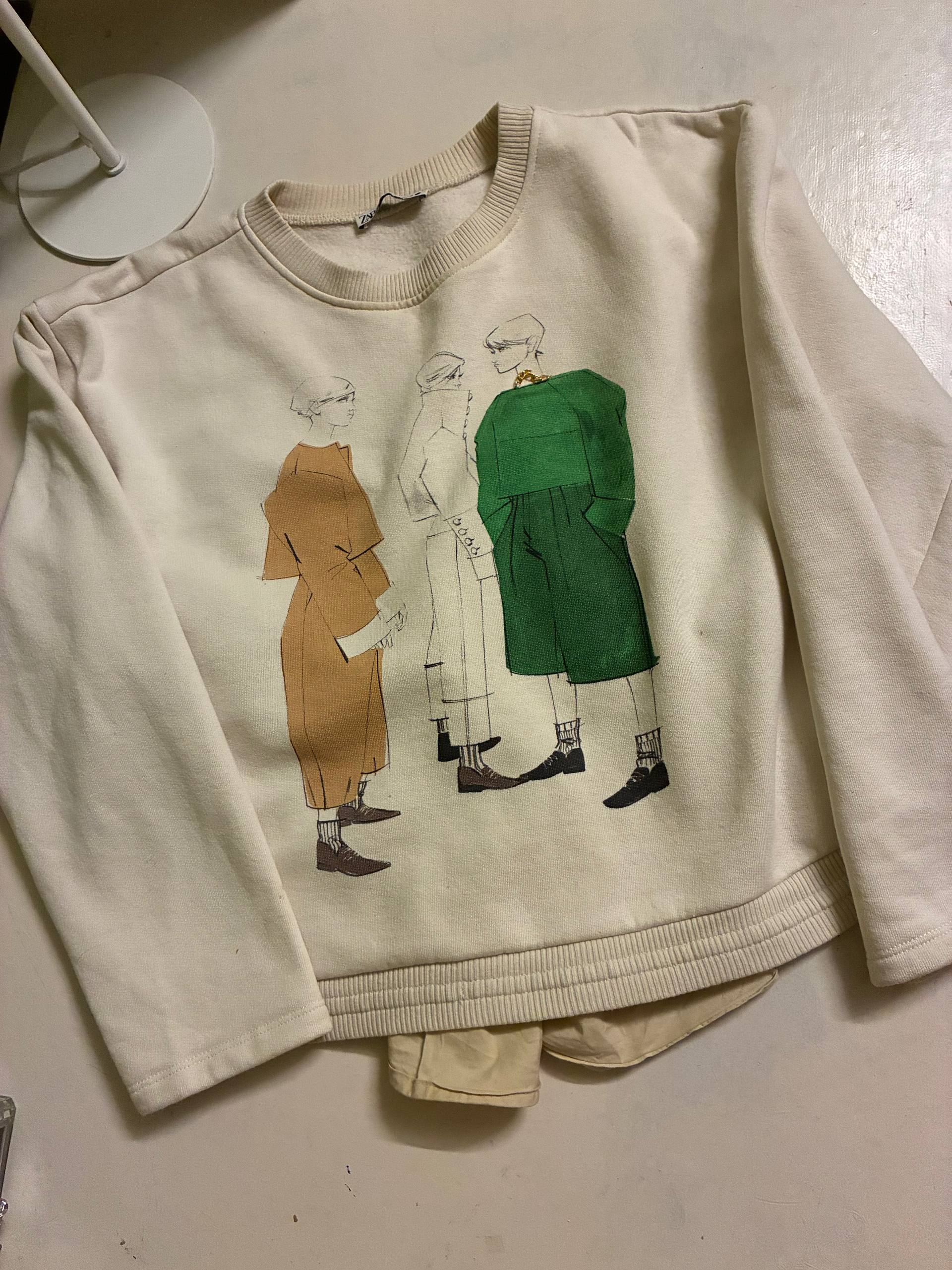 Свитшот Zara креативный, размер S