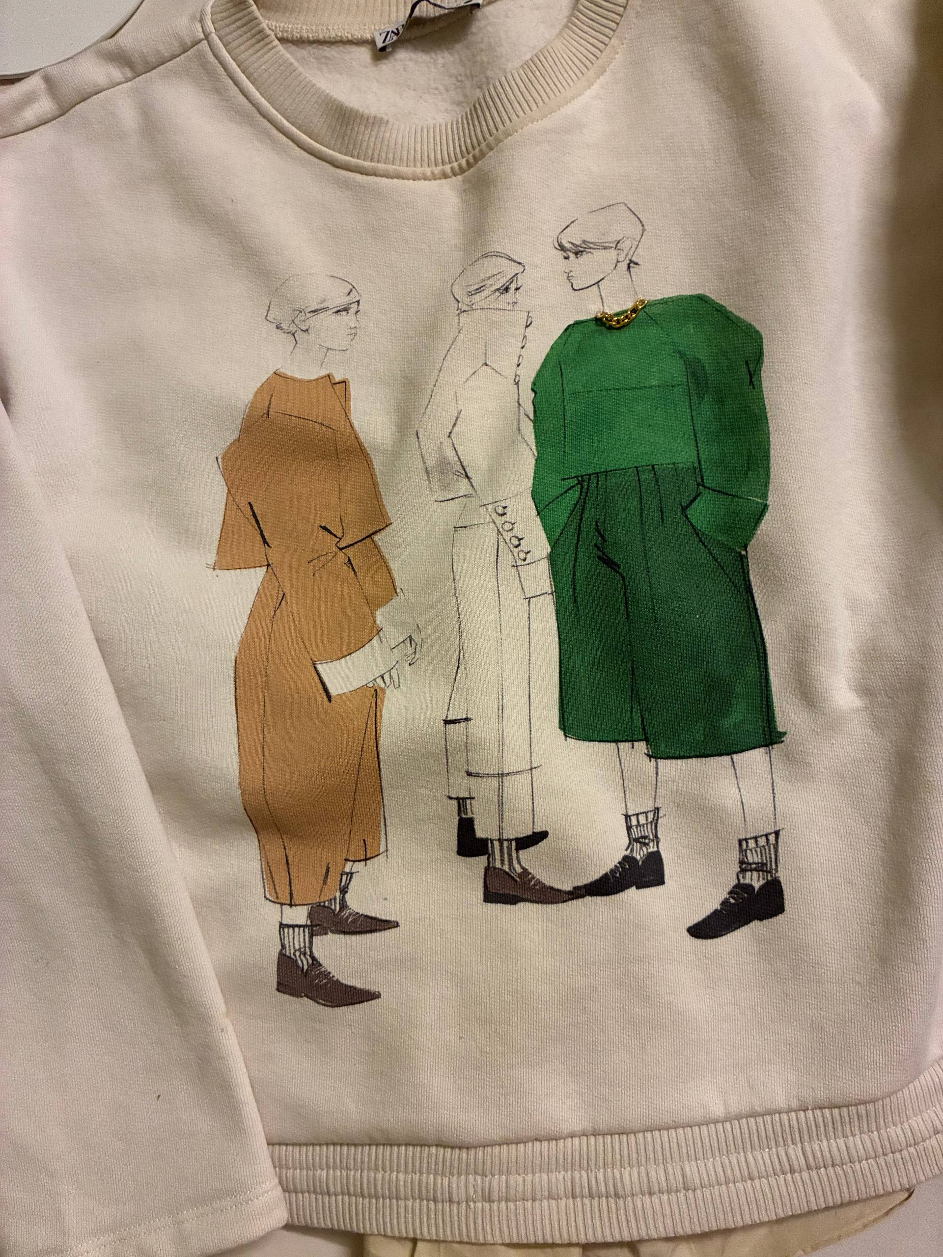 Свитшот Zara креативный, размер S