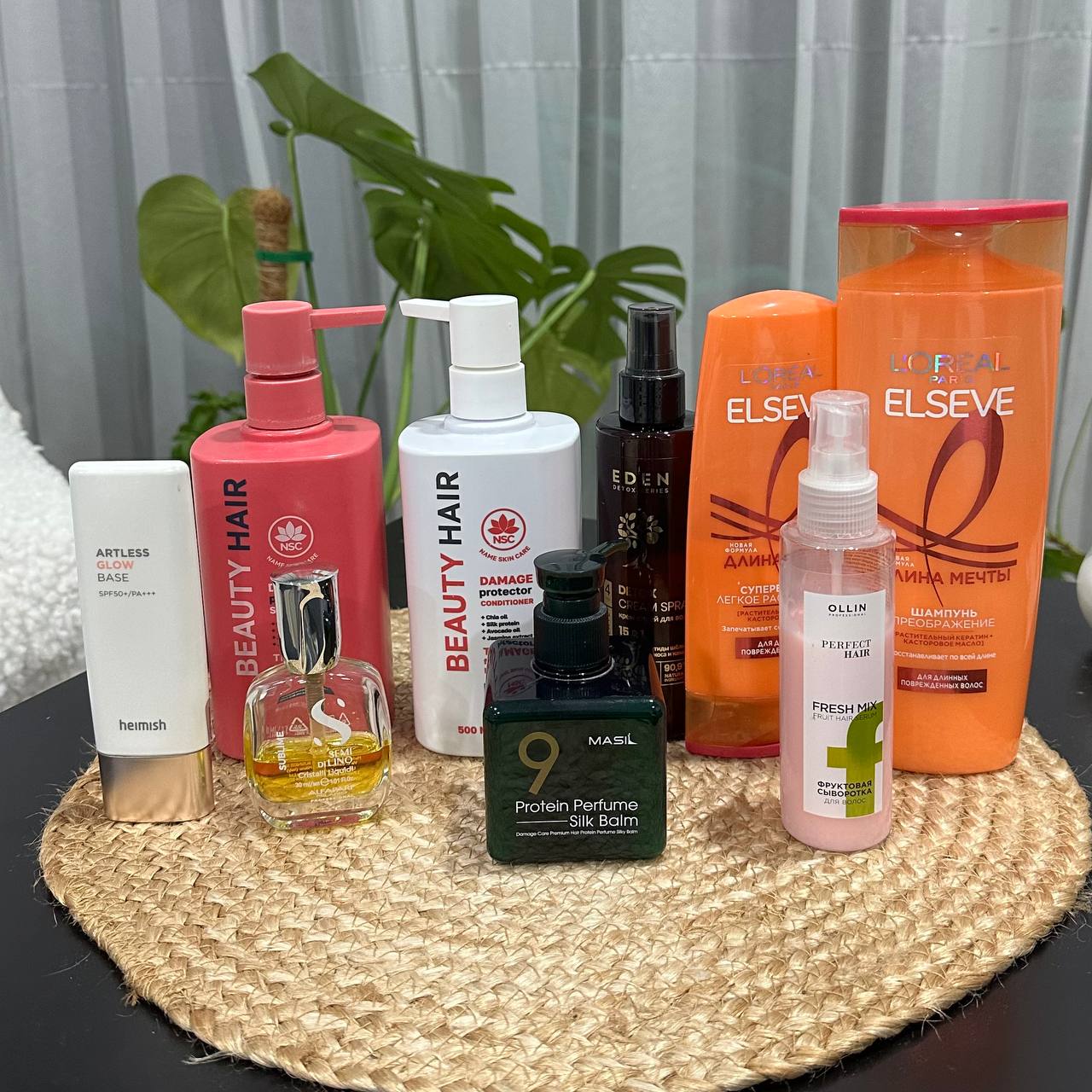 Набор косметики для волос и лица: Heimish SPF 50, Masil 9, Alfaparf, Elseve, NSC