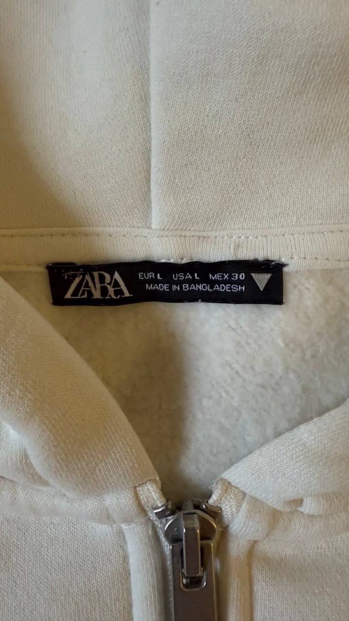Толстовка Zara молочная, размер L