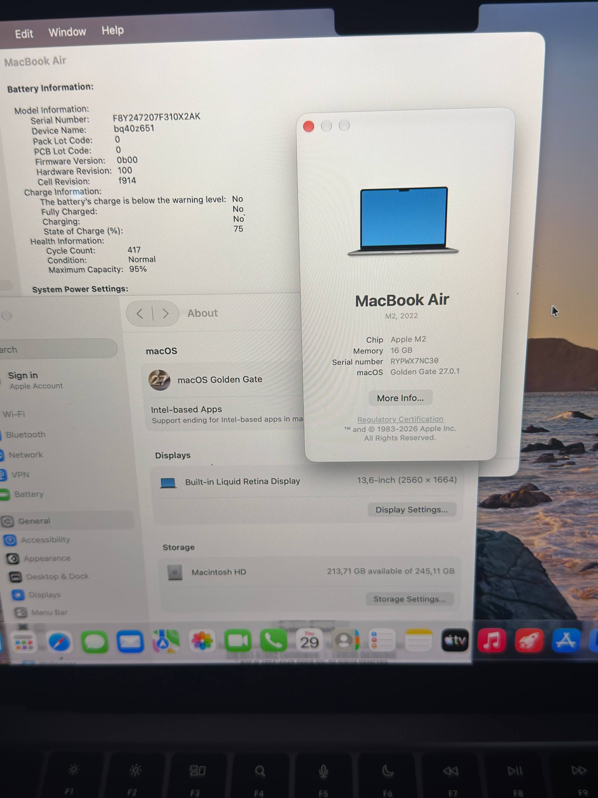 MacBook Air 13.6" чип M2 16 ГБ RAM 256 ГБ SSD