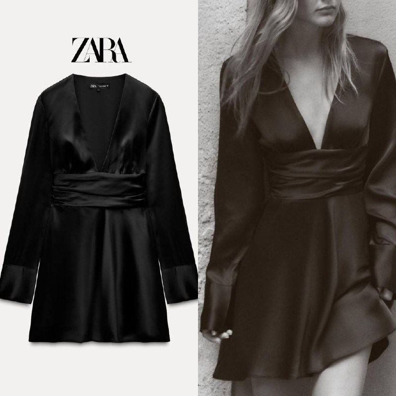 Шелковое платье Zara, размер M