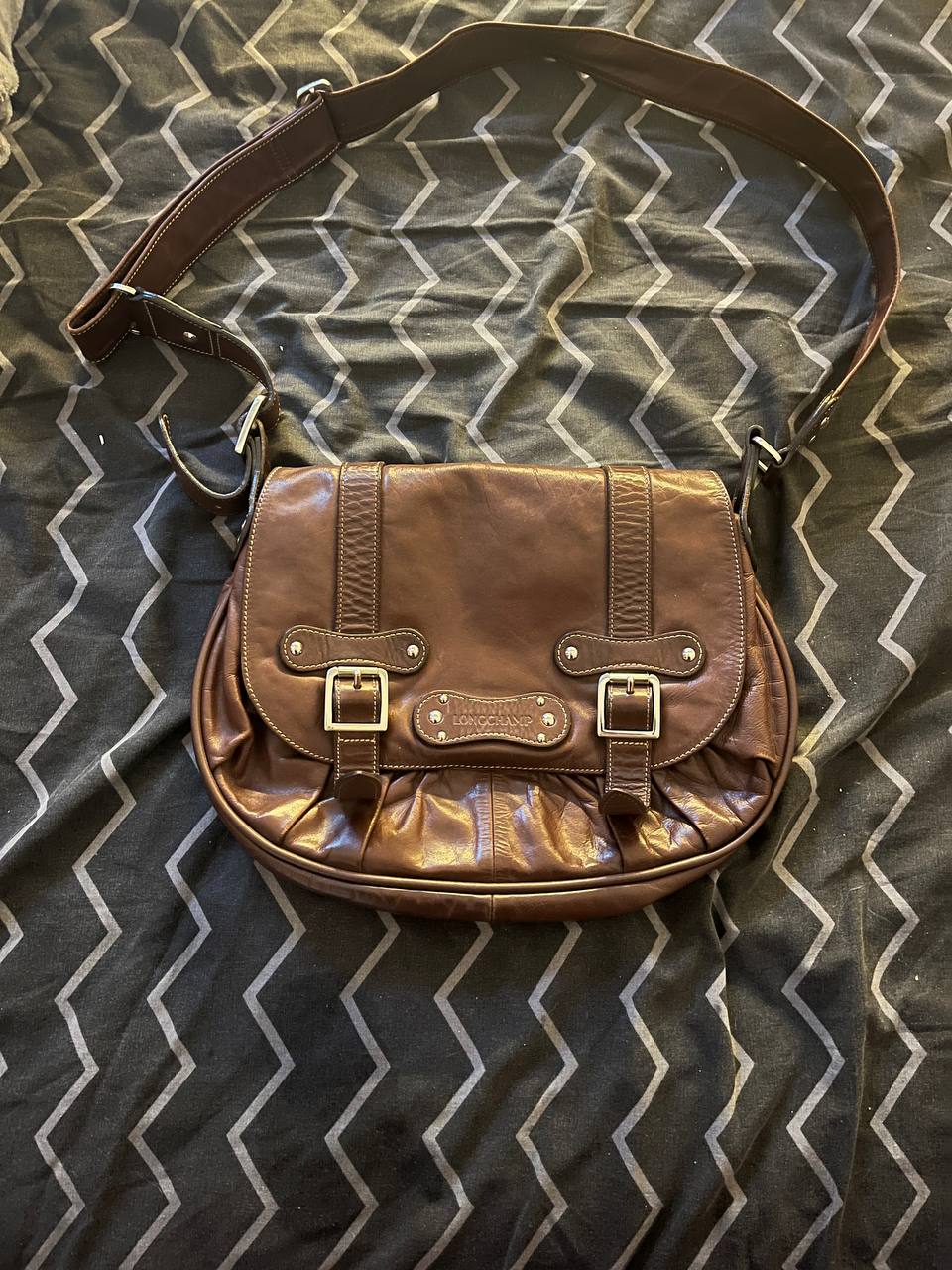 Винтажная кожаная сумка Longchamp Idole