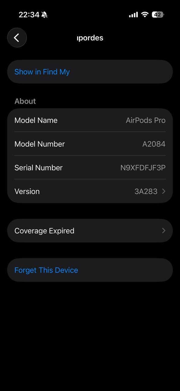 AirPods (левый наушник не работает)