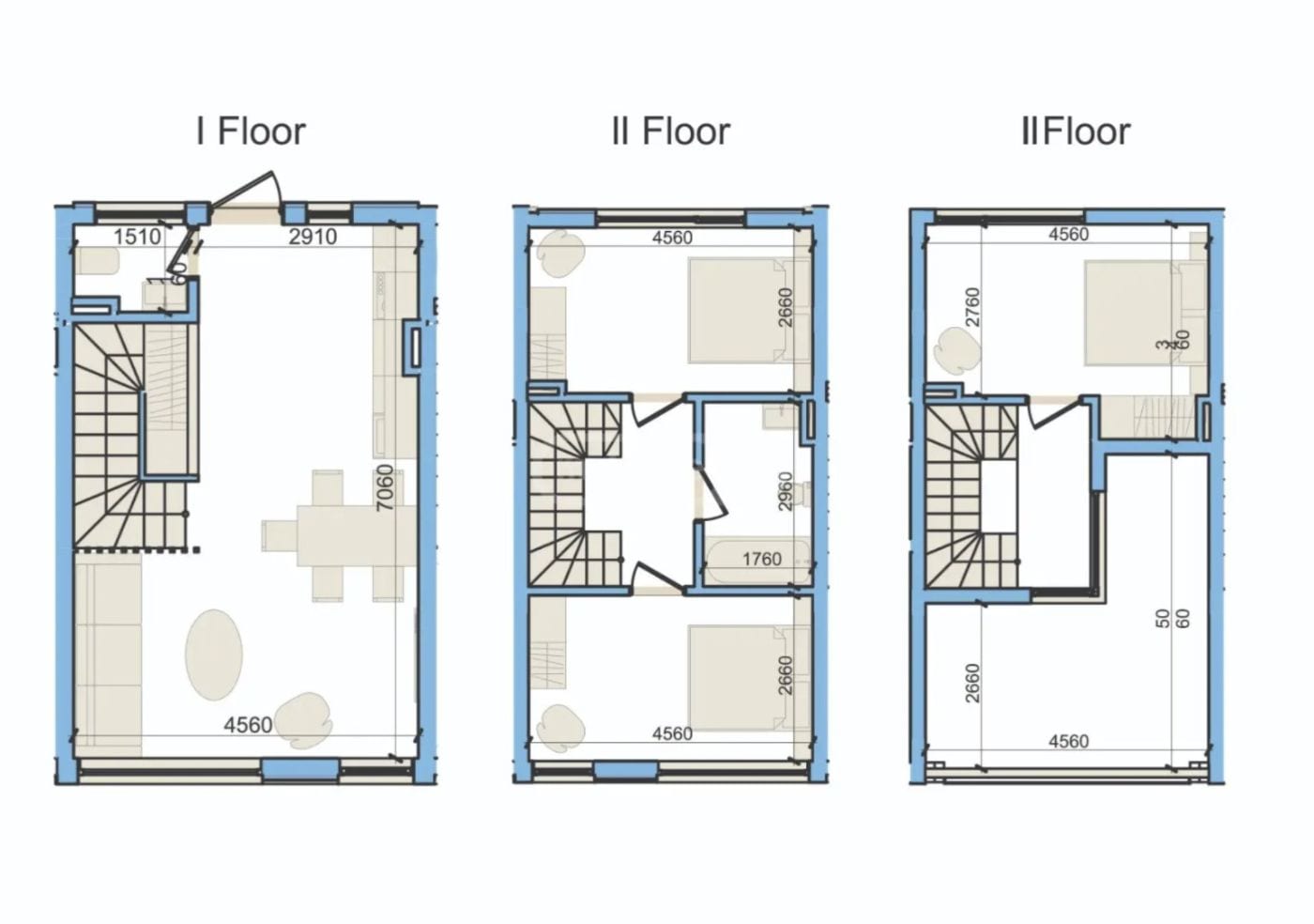 Polo Villas Parklane — таунхаус 112 кв.м, 3 этажа, черный каркас