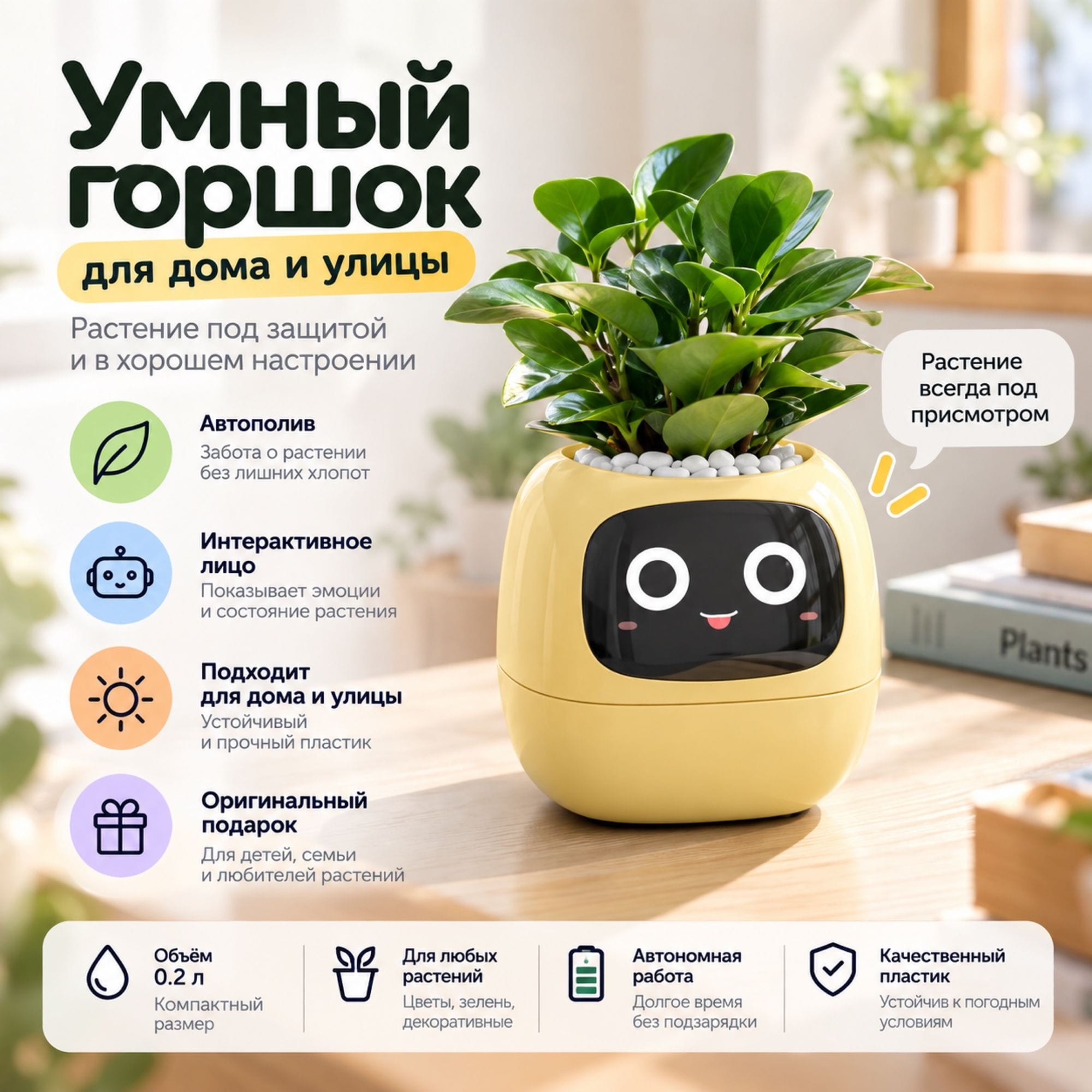 Ivy Plantsio — умный горшок с автополивом и приложением
