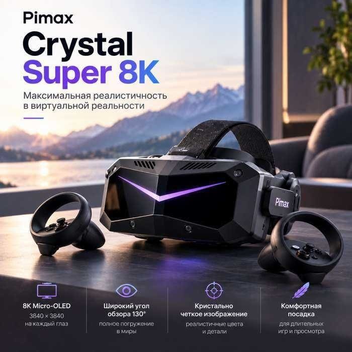 Pimax Crystal Super 8K Micro-OLED — VR-гарнитура для ПК